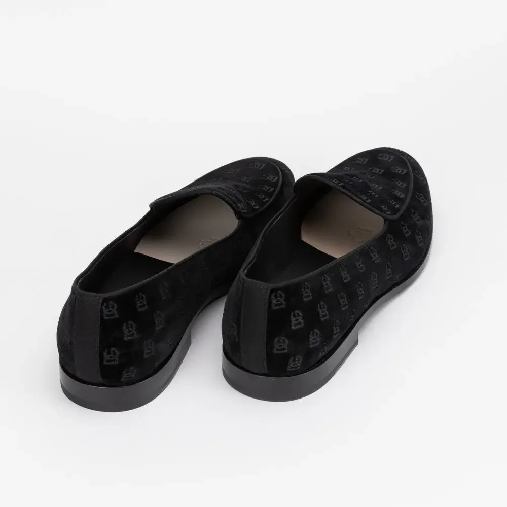Dolce & Gabbana Men Monogram Smoking Slippers Black Size 12 (New/Defect)